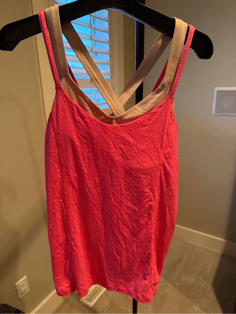 lululemon athletica Bright Pink Tank with Beige Straps - Picture 2 of 3